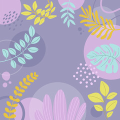 Background with beautiful. Background for design. Colorful background with tropical plants. 