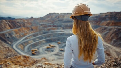 Fototapeta premium Female Engineer in a Mining Site