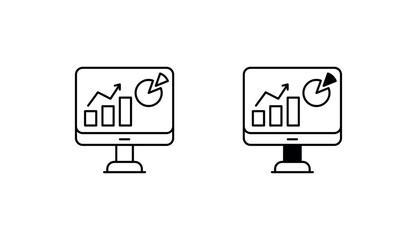 Data Analytics icon design with white background stock illustration