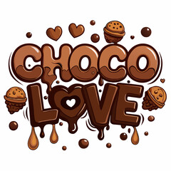 Sticker design of choco bliss chocolate illustration