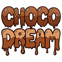 Sticker design of choco dream chocolate illustration