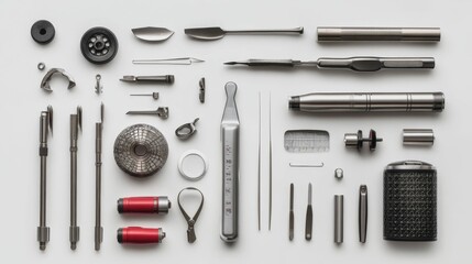 Organized collection of assorted metallic tools.