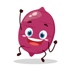 Naklejka premium cute hurray victory expression of sweet potato cartoon character