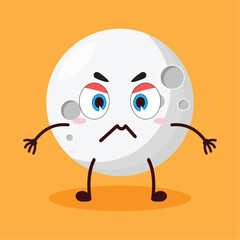 cute irritated expression of moon cartoon character