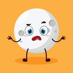 cute don't know expression of moon cartoon character