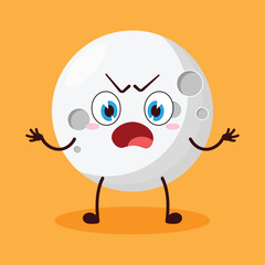 cute why expression of moon cartoon character