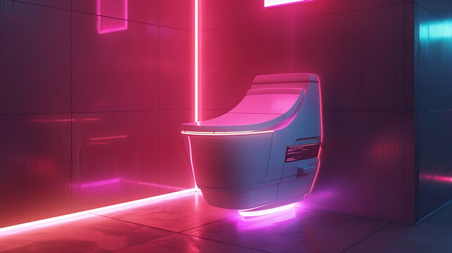 neon theme modern toilet