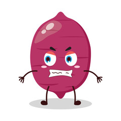 cute angry expression of sweet potato cartoon character