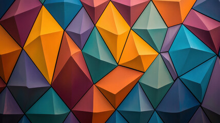 Fototapeta premium Colorful Geometric Patterns with Three-Dimensional Effect and Vibrant Tones