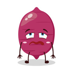 cute bored expression of sweet potato cartoon character