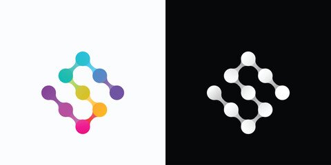Letter S point connection logo design