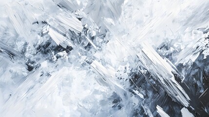 An abstract design featuring white and gray brushstrokes with a wet, fluid texture. The combination of soft and bold strokes creates a dynamic and artistic composition, perfect for modern art projects