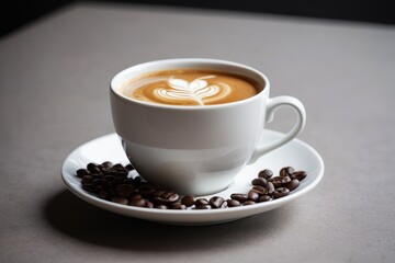 Fototapeta premium there is a cup of coffee with a heart on it