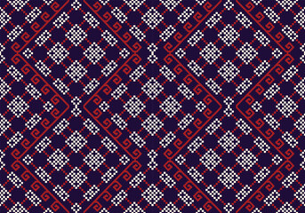 Seamless pixel and zigzag geometric pattern design.