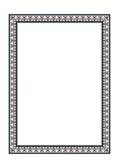 Vertical Rectangular Islamic Asian Kazakh national ornament frame. A4 format. Islamic Asian Kazakh pattern frame, border, decorative ornament of the Kyrgyz, Mongol, Uzbek, Tajik. For Award, printing