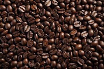 Obraz premium a close up of a pile of coffee beans with a white background