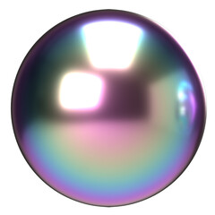 Iridescent Pearl Sphere Abstract Glossy Orb with Shimmering Rainbow Reflections