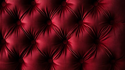 A close up of a red velvet cushion with a red background