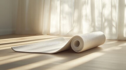 A lululemon yoga mat elegantly unrolled on a bright surface, displaying its design and texture, perfect for yoga enthusiasts seeking quality and style in a yoga mat.