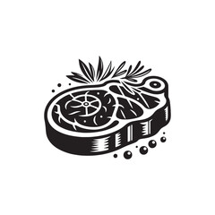 Beef Steak Vector - Silhouette of Beef Steak - Illustration of Beef Steak.