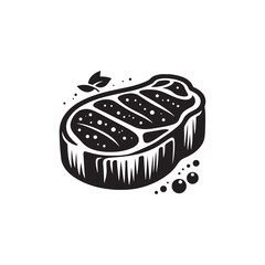 Beef Steak Vector - Silhouette of Beef Steak - Illustration of Beef Steak.
