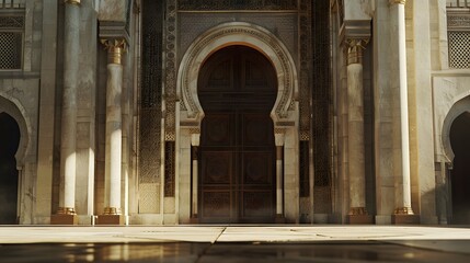 Fototapeta premium Ornate arched doorway of a grand palace.