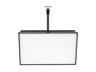 Outdoor digital ceiling mounted display screen mockup template, 3d illustration.