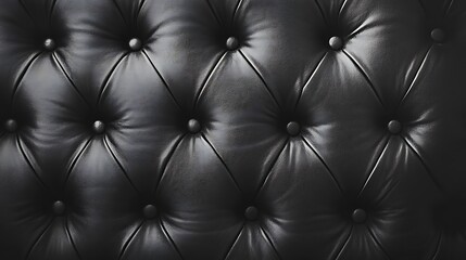Fototapeta premium A black leather couch with a black and white pattern