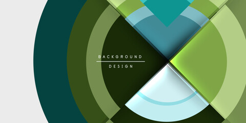 Obraz premium Circle and semi circle geometric background. Vector Illustration For Wallpaper, Banner, Background, Card, Book Illustration, landing page