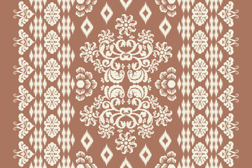 Motifs Ikat floral paisley embroidery background.geometric ethnic oriental pattern traditional.Aztec style abstract vector illustration.design for texture,fabric,clothing,wrapping,decoration