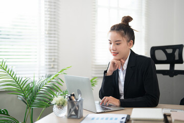 Woman At Workplace. Manager Doing Business Communication In Office