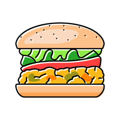veggie burger food color icon vector. veggie burger food sign. isolated symbol illustration