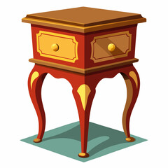 antique end table on a white background