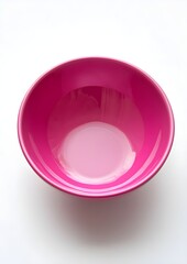Obraz premium A vibrant empty pink bowl on a solid white background