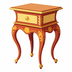 antique end table on a white background