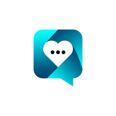 Fototapeta premium Chat and Love Logo