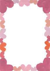 valentine love frame bouquet flower watercolor illustration