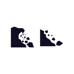 logo design vector flat landslide alert notification