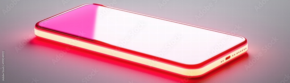 Poster ai-driven mobile tracking smartphone with glowing interface in futuristic environment