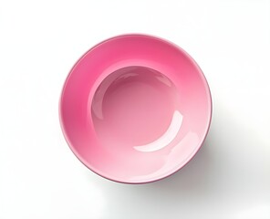 Obraz premium A vibrant empty pink bowl on a solid white background