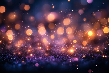 Abstract blurred glitter background with bokeh.