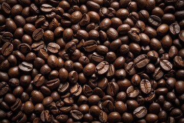 Obraz premium a close up of a pile of coffee beans with a few brown ones