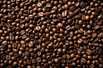 a close up of a pile of coffee beans with a lot of coffee beans