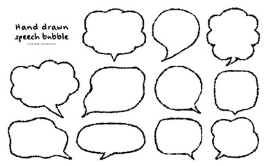 手描き風の吹き出しイラスト素材