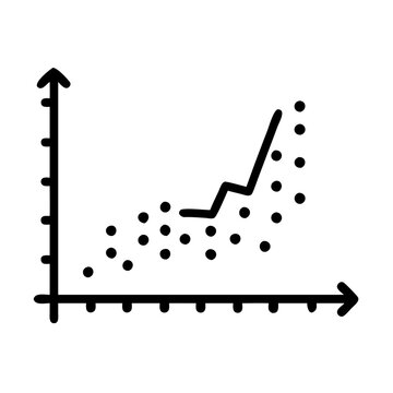 Scatter Plot with Trend Line Icon &ndash; Data Analysis, Statistical Graph, Business Insights