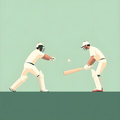 Fototapeta premium Cricket match excitement stadium field digital art daylight player perspective sportsmanship