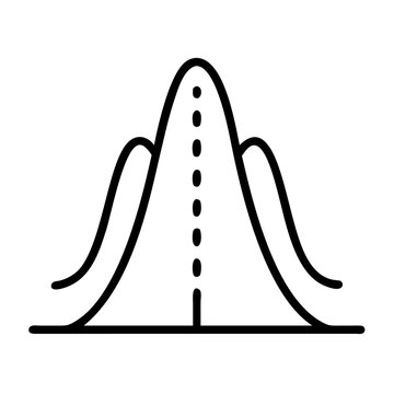 Probability Distribution Curve Icon for Data Science and Statistical Analysis