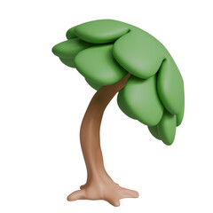 Cartoon-Style 3D Tree Transparent 5