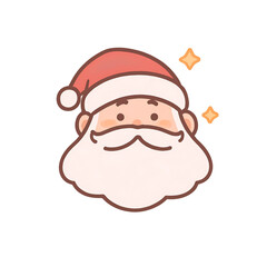 Minimal vector art of a chubby Santa Claus in watercolor cartoon style. Simple and festive design on transparent background. Perfect for a variety of your holiday projects.