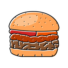 fried onion burger food color icon vector. fried onion burger food sign. isolated symbol illustration